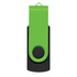 A Helix 16GB Flash Drive featuring a green and black design. The flash drive has a swivel mechanism for easy access.