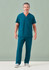 Unisex pulse straight leg scrub pant in teal, paired with a matching scrub top, modelled by a man.