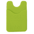 A green phone wallet with a textured surface and an open top for easy access, featuring a logo.