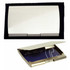 A sleek silver pocket business card holder with a shiny finish and a hinged opening.