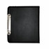 A black A5 binder with a clip mechanism, featuring a durable cover and a simple design.