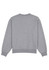 A grey women's crew sweatshirt with a relaxed fit and ribbed cuffs. The back is plain and features a logo.