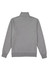 A grey 1/4 zip jumper with a high collar and ribbed cuffs, featuring a logo.