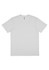 A plain white short sleeve tee with a crew neckline, featuring a logo at the label.