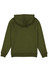 An olive green women's hoodie featuring a hood and ribbed cuffs, with a plain back and no visible branding.
