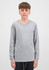A long sleeve tee in light grey, featuring a simple design and a logo on the front.