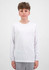 A youth long sleeve tee in white, featuring a classic crew neckline and a simple design.