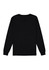 A black long sleeve tee featuring a plain back design and fitted cuffs. It includes a logo at the neck area.