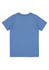 A blue short sleeve tee for kids, featuring a plain back and a subtle logo.