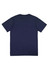 A navy blue men's short sleeve t-shirt with a simple design and a logo on the front.