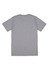 A grey short sleeve t-shirt with a plain back and a logo.