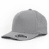 A grey cap featuring perforations, with a curved brim and a branded logo on the side.