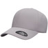 A grey 180 FLEXFIT® DELTA® cap with a curved brim and a logo on the side.