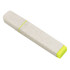 An eco-friendly highlighter in beige with a bright yellow tip, featuring a minimalist design and a branding logo.