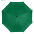 A dark green golf umbrella featuring a simple design and a central black button.