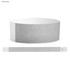 A silver grey Tyvek adult wristband, 25mm wide, featuring a logo or branding on one side.
