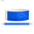 A light blue Tyvek adult wristband with a white section, showcasing a simple and durable design.