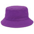 A bucket hat in vibrant purple featuring a simple design and a small logo.