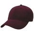 A burgundy brushed cotton cap with a curved peak and a logo on the front.