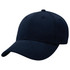 A navy blue heavy brushed cotton cap featuring a rounded crown and a curved brim, with a logo on the front.
