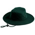 A green Surf Hat with a wide brim and an adjustable chin strap, featuring ventilation eyelets.