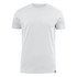 A light grey men's crew neck t-shirt with short sleeves and a logo at the hem.