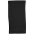 A black Terry Velour towel with a smooth finish, featuring a simple design and a branding logo.