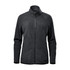 A women's full zip jacket in dark grey with a high collar and two side pockets. It features a logo.