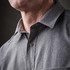 Men's Azores Quick Dry Shirt in grey with a button-up collar and a subtle logo on the chest pocket.