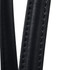 Close-up of a black, textured strap from a tote bag, featuring detailed stitching. The bag has a logo on it.