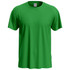A green men's classic T-shirt featuring a round neck and short sleeves, with a branding label at the collar.