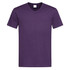A purple men's classic V-neck T-shirt, featuring short sleeves and a simple design. It has a logo at the neck.