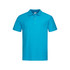 A turquoise men's heavyweight polo shirt featuring a collar and short sleeves, with a logo on the chest.
