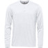 A long-sleeve, light grey Henley shirt with a three-button collar and a small logo.