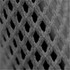 A close-up of grey mesh fabric featuring a diamond pattern, highlighting the texture and weave.