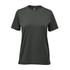 A women's dark green Settebello T-shirt with short sleeves and a round neckline. It features a logo on the label.