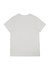 A white women's short sleeve t-shirt featuring a simple design and a small logo on the back.