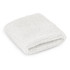 A white wrist sweat band made of textured fabric, folded neatly with a soft finish. It features a small logo.