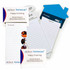 A magnetic to-do list in white, featuring lined pages and a branding logo, alongside a blue house-shaped notepad.