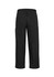 Black unisex scrub cargo pants featuring an elastic waistband and side pockets. The design is simple and functional.