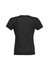 A black women's chic top with short sleeves and a fitted design. The back view shows a simple, clean silhouette.