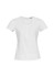 A white women's chic top with short sleeves and a scoop neckline, featuring a gathered detail at the front.