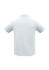 A light blue men's sprint short sleeve polo shirt featuring a collar and a logo on the back.