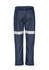 Hi-vis taped storm pants in navy, featuring reflective stripes and an elastic waistband. Includes branding.