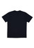 A plain black men's short sleeve tee with a relaxed fit, featuring a branding logo on the back.