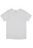 A plain white short sleeve tee featuring a simple design and a label inside the neckline.