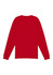 A red long sleeve men's tee featuring a plain back design and fitted sleeves. It includes a logo.