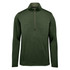 A green men's 1/4 zip pullover with long sleeves and a high collar. It features a small logo on the chest.