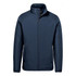 A men's thermal jacket in navy blue with a zip front and stand-up collar, featuring subtle branding.