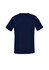 A navy blue women's scrub top with a V-neck design, featuring short sleeves and a plain back.